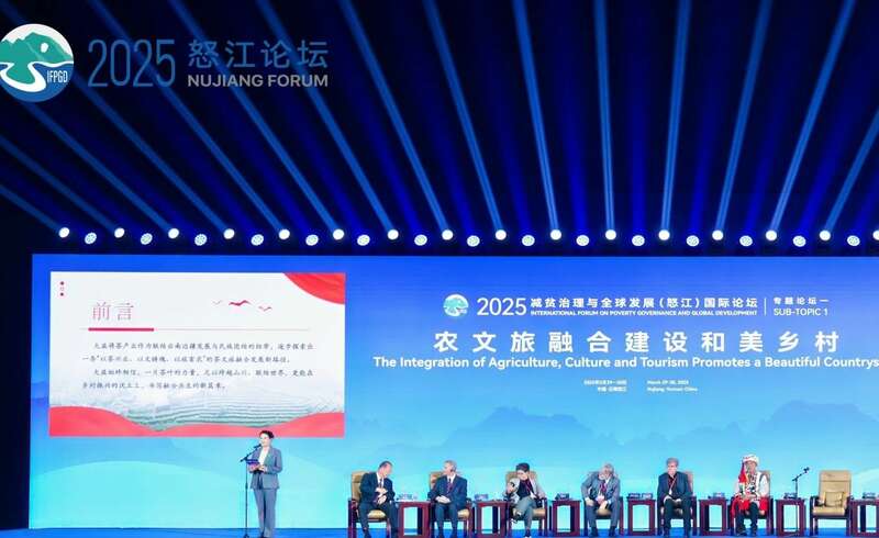 茶文旅融合赋能乡村振兴与全球减贫发展 2025怒江国际论坛 张亚峰做专题发言:以茶文旅融合赋能边疆乡村可持续发展